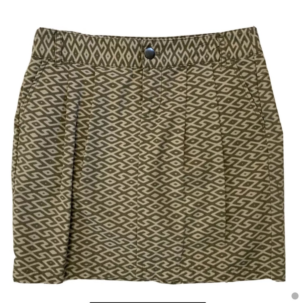 GAP A-Line Short Skirt Olive Green & Tan size 4
